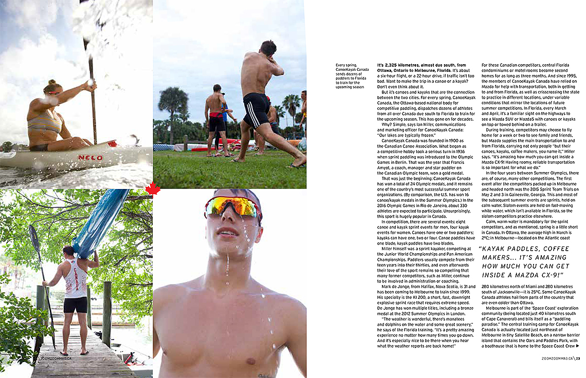 Olympic Canoe Kayak Team for Mazda ZOOM Magazine_editorial 3_Robert Holland